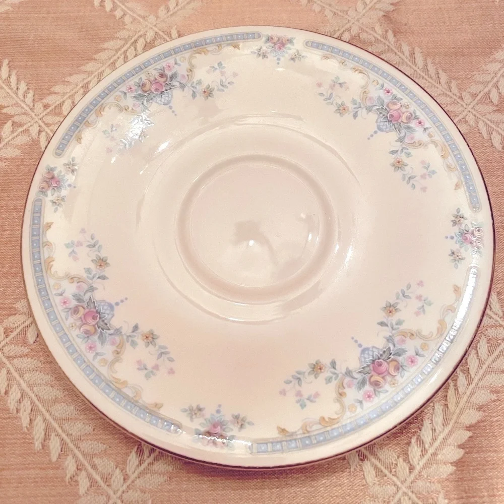 Royal Doulton Romance Collection Juliet Floral Saucer - Cream Blue set of 2